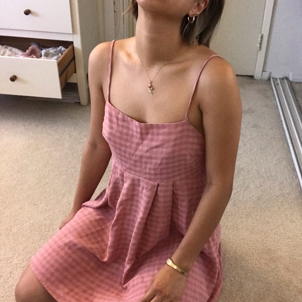 VERGE GIRL MAUVE PINK GINHAM SWING DRESS